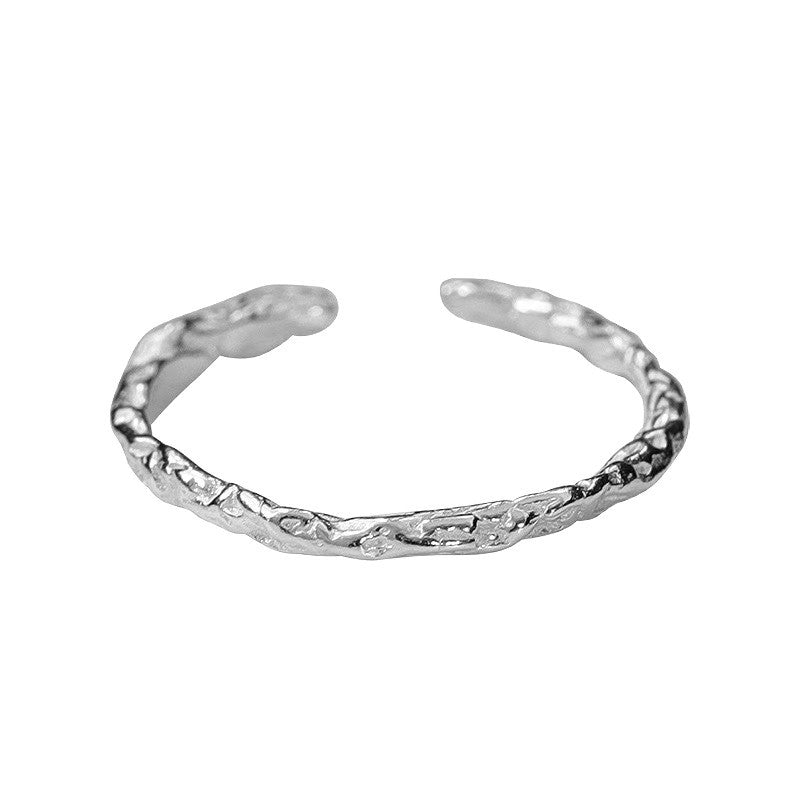 Personalized Open-End Textured Ring For Women Simple And Cool Style