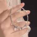 Fashionable Light-luxury Jade And Silver Nugget Bracelet