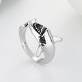 Retro Minimalist Open-End Womens Ring With A Great White Shark Design