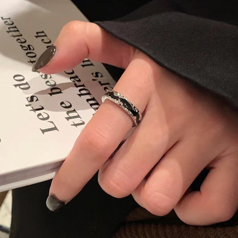 Retro Dripped Glaze Open Ring For Women