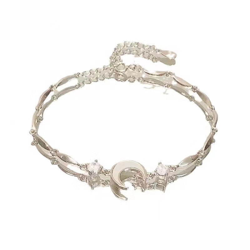Zircon Cherry Blossom Star And Moon Bowknot Bracelet