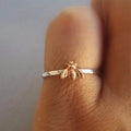 Exquisite Gold-Plated Color-Blocked Little Bee Ring